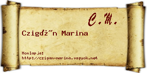 Czigán Marina névjegykártya